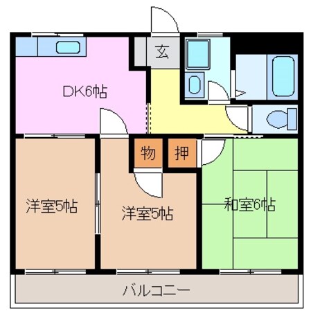 津新町駅 徒歩14分 3階の物件間取画像